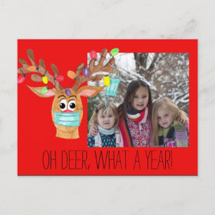 Rudolph the Face Masker Reindeer Photo Card Briefkaart
