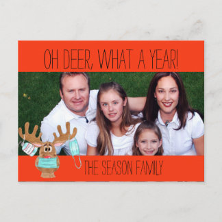 Rudolph the Face Masker Reindeer Photo Card Briefkaart