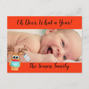Rudolph the Face Masker Reindeer Photo Card Briefkaart