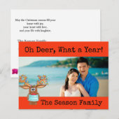 Rudolph the Face Masker Reindeer Photo Card Briefkaart (Voorkant / Achterkant)