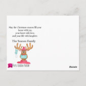 Rudolph the Face Masker Reindeer Photo Card Briefkaart (Achterkant)