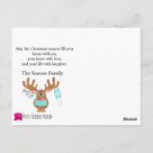 Rudolph the Face Masker Reindeer Photo Card Briefkaart (Achterkant)