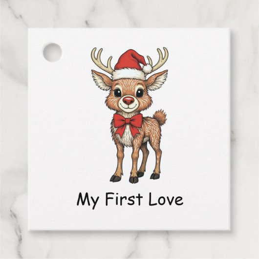 Rudolph the Red Nose Bedankjes Labels (Voorkant)