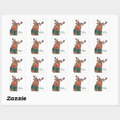 Rudolph The Red Nose Reindeer Merry Kerstmis Vierkante Sticker (Vel)
