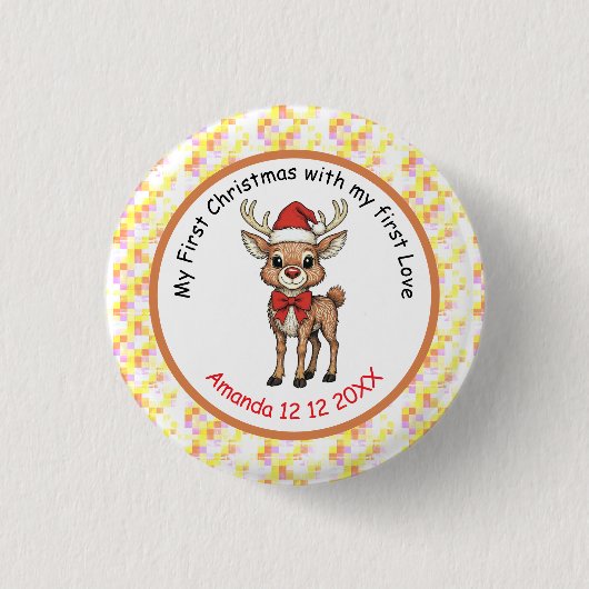 Rudolph the Red Nose Ronde Button 3,2 Cm (Voorkant)