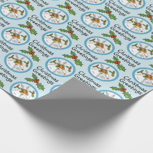 Rudolph the Red Nosed Borzoi Wrapping Paper Cadeaupapier