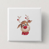 Rudolph The Red Nosed Reindeer 1 Vierkante Button 5,1 Cm (Voorkant)
