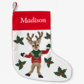 Rudolph the Red Nosed Reindeer Custom name Kleine Kerstsok (Voorkant)