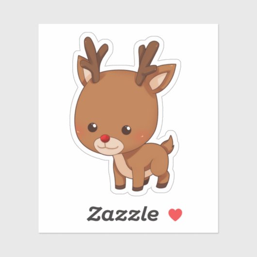 Rudolph the Red Nosed Reindeer Cute Sticker (Vel)