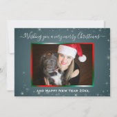 Rudolph the Red Nosed Reindeer kerstfoto Feestdagenkaart (Achterkant)