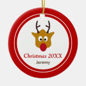 Rudolph The Red Nosed Reindeer Kerstmis Keramisch Ornament (Voorkant)