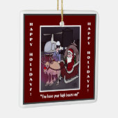 Rudolph The Red-Nosed Square Ceramic Ornament (Rechts)