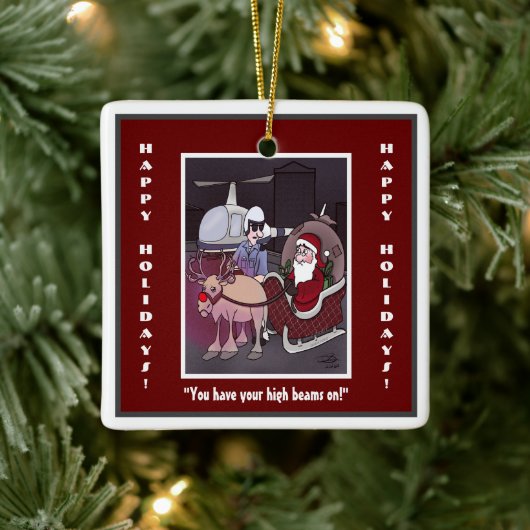 Rudolph The Red-Nosed Square Ceramic Ornament (Boom)