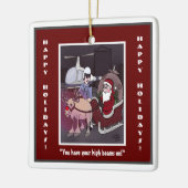 Rudolph The Red-Nosed Square Ceramic Ornament (Links)