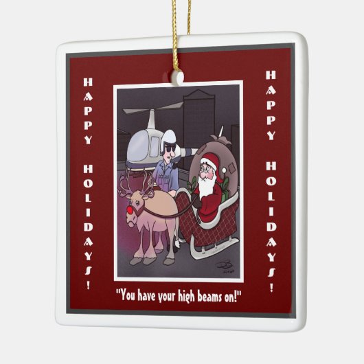 Rudolph The Red-Nosed Square Ceramic Ornament (Links)