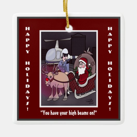 Rudolph The Red-Nosed Square Ceramic Ornament (Voorkant)