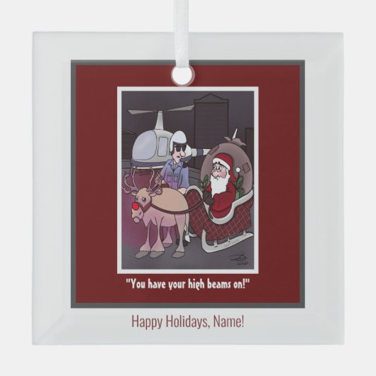 Rudolph The Red-Nosed Square Ornament (Voorkant)