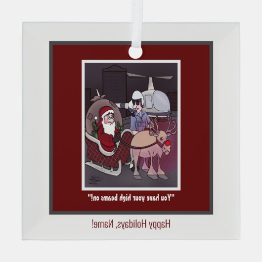 Rudolph The Red-Nosed Square Ornament (Achterkant)