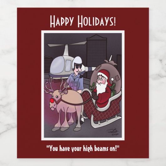 Rudolph The Red-Nosed Wijn Etiket (Enkel label)