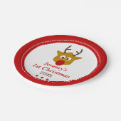 Rudolph the Reindeer Cute Babys 1st Kerstmis Papieren Bordje (Gekanteld)