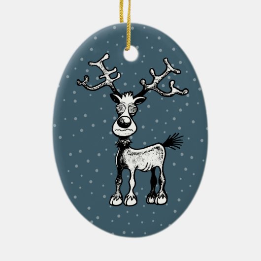 Rudolph the Reindeer Keramisch Ornament (Achterkant)