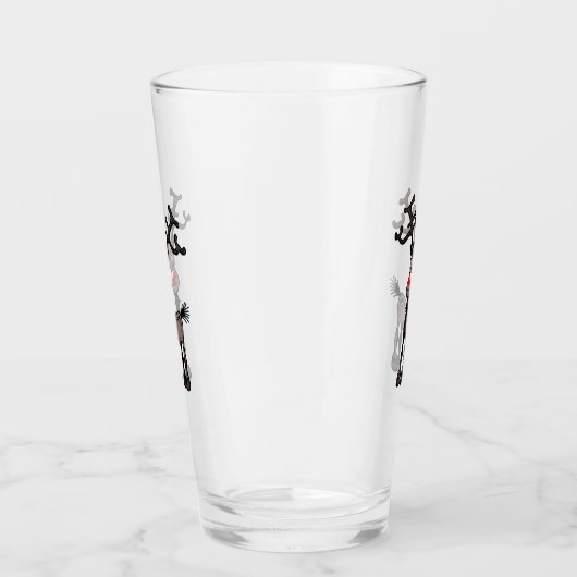 Rudolph the Reindeer on a Glass Tumbler (Links)