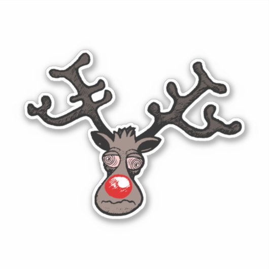 Rudolph the Reindeer Sticker (Voorkant)