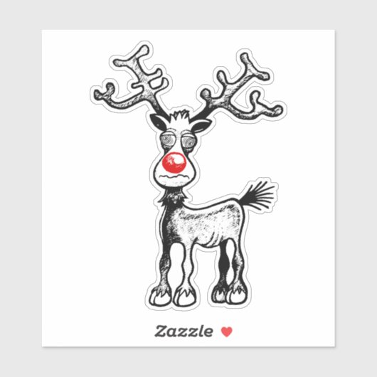 Rudolph the Reindeer Sticker (Vel)