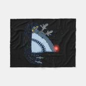 Rudolph The Shark - Funny Christmas Long Sleeve Fleece Deken (Voorkant (Horizontaal))