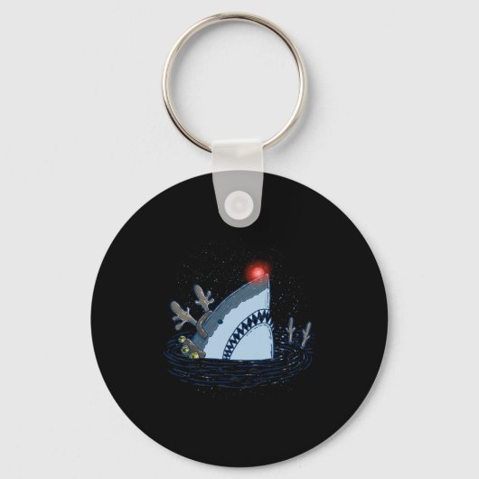 Rudolph The Shark - Funny Christmas Long Sleeve Sleutelhanger (Voorkant)
