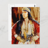 Rudolph Valentino als sjeik Art Briefkaart (Voorkant / Achterkant)