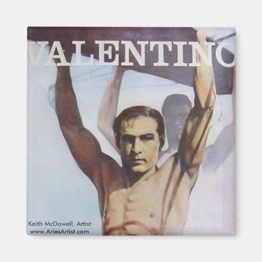 Rudolph Valentino: www.AriesArtist.com Magneet (Voorkant)