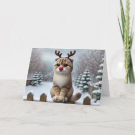Rudolph Whiskers Kerstkaart Feestdagen Kaart
