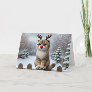 Rudolph Whiskers Kerstkaart Feestdagen Kaart