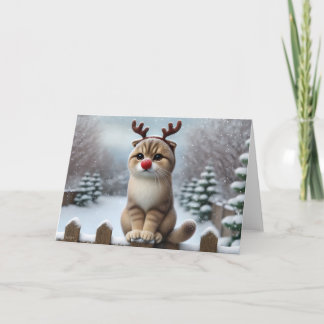 Rudolph Whiskers Kerstkaart Feestdagen Kaart