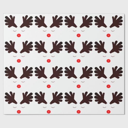 Rudolph White Wrapping Paper Cadeaupapier (Vlak)