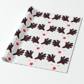 Rudolph White Wrapping Paper Cadeaupapier (Uitgerold)