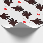 Rudolph White Wrapping Paper Cadeaupapier (Hoek)
