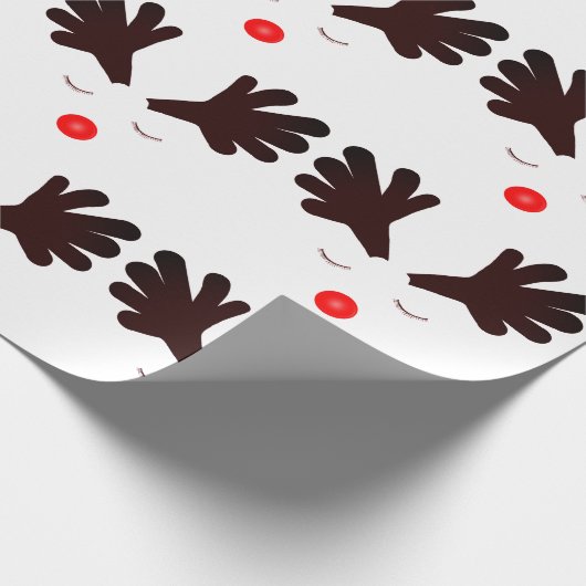Rudolph White Wrapping Paper Cadeaupapier (Hoek)