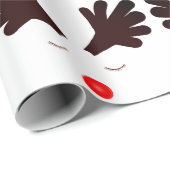 Rudolph White Wrapping Paper Cadeaupapier (Rol Hoek)