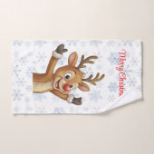Rudolph with Blue Snowflakes Bad Handdoek (Handdoek)