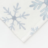Rudolph with Blue Snowflakes Fleece Deken (Hoek)
