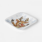 Rudolph With Blue Snowflakes Papieren Bordje (Gebogen)