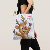 Rudolph with Blue Snowflakes Reversible Tote Bag (Dichtbij)