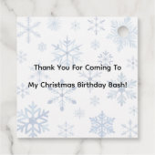 Rudolph with Blue Snowflakes Thank You Bedankjes Labels (Achterkant)