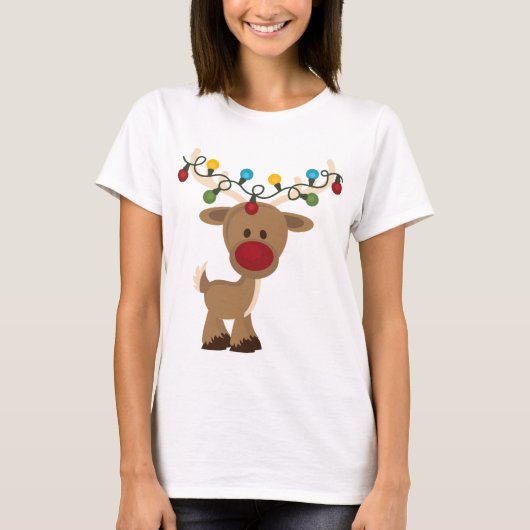 Rudolph_with_Christmas_Lights-shirt T-shirt (Voorkant)