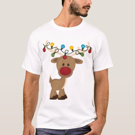 Rudolph_with_Christmas_Lights-shirt T-shirt (Voorkant)
