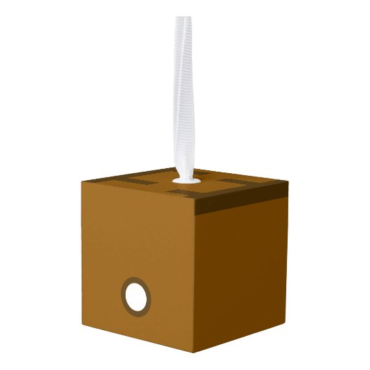 Rudolph Wooden Cube Christmas Ornament (Achter hoekig)