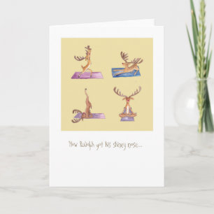 Rudolph Yoga Card Feestdagen Kaart