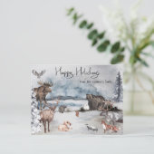 Rudolph's Big Day Woodland Animals Vakantie Briefkaart (Staand voorkant)